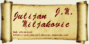 Julijan Miljaković vizit kartica